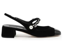 Pumps mit Fersenriemen aus Samt