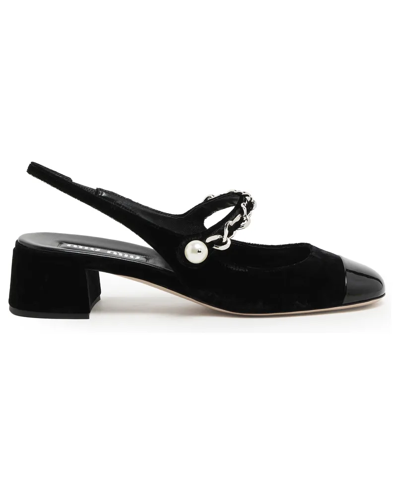 Miu Miu Pumps mit Fersenriemen aus Samt 