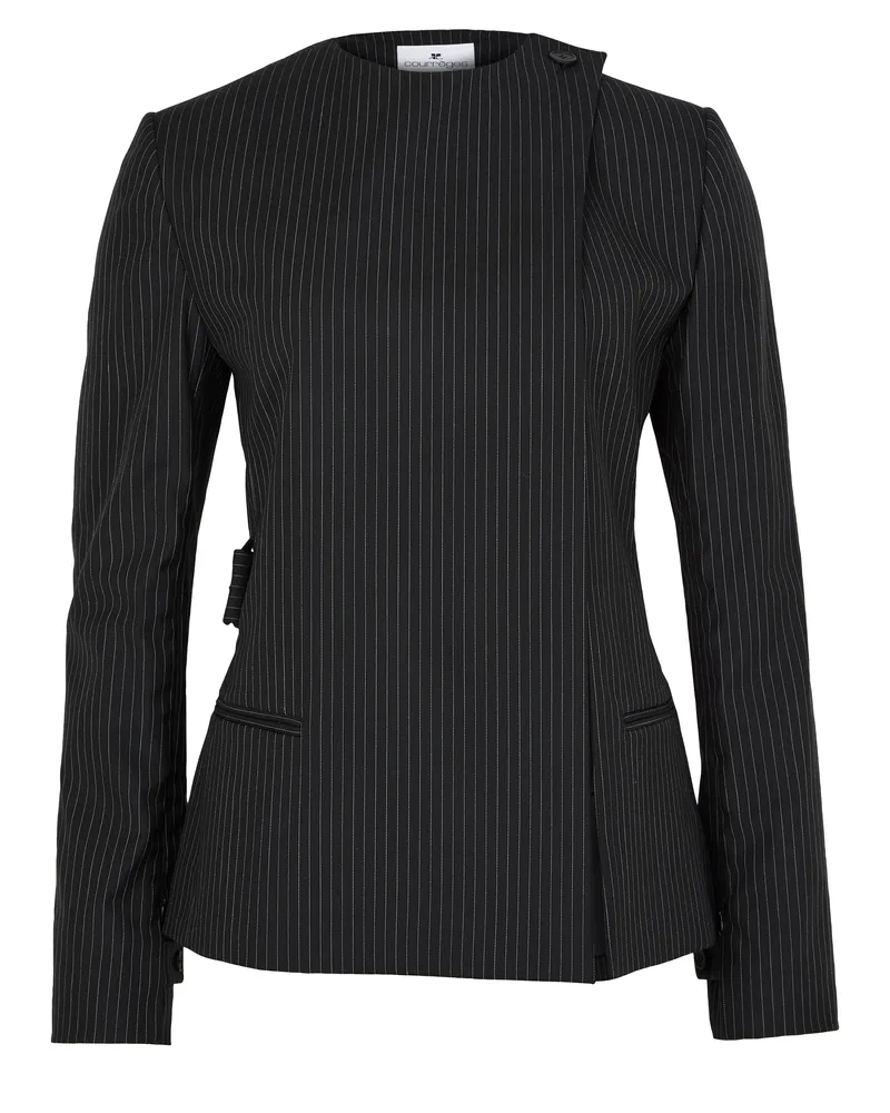 Courrèges Nadelstreifenjacke mit Schnalle 
