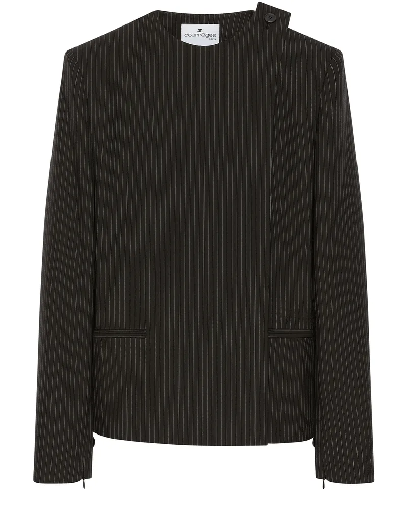 Courrèges Nadelstreifenjacke mit Schnalle 
