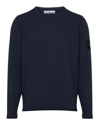 Stone Island Rundhalspullover mit Logo-Patch Navy