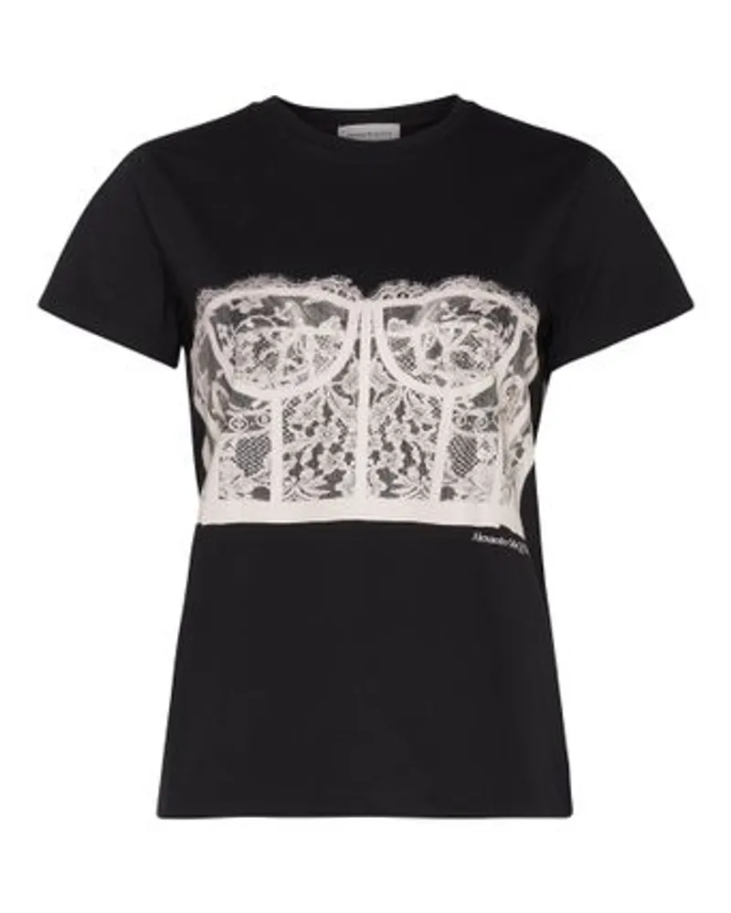 Alexander McQueen Kurzarm-T-Shirt Black
