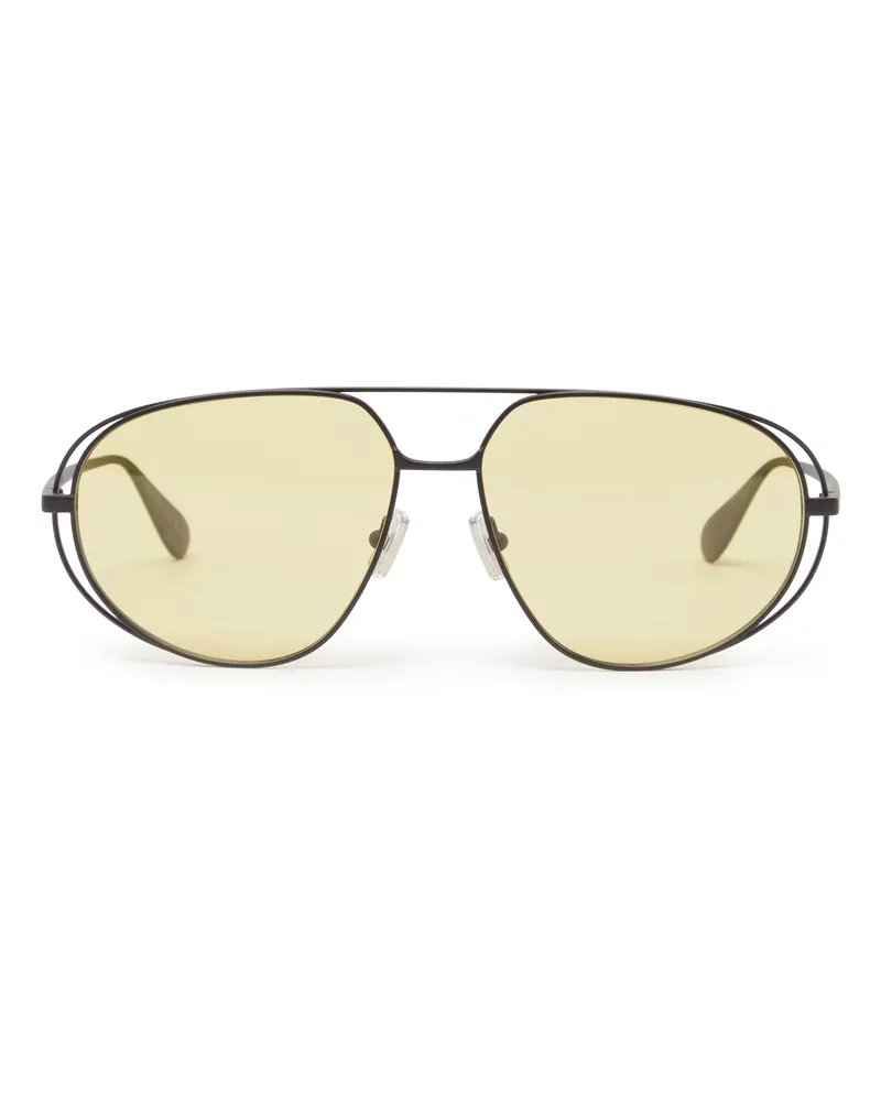 Bottega Veneta Sonnenbrille aus Metall Classic Aviator Yellow