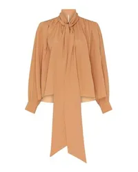 Chloé Seidenbluse mit Volants Brown