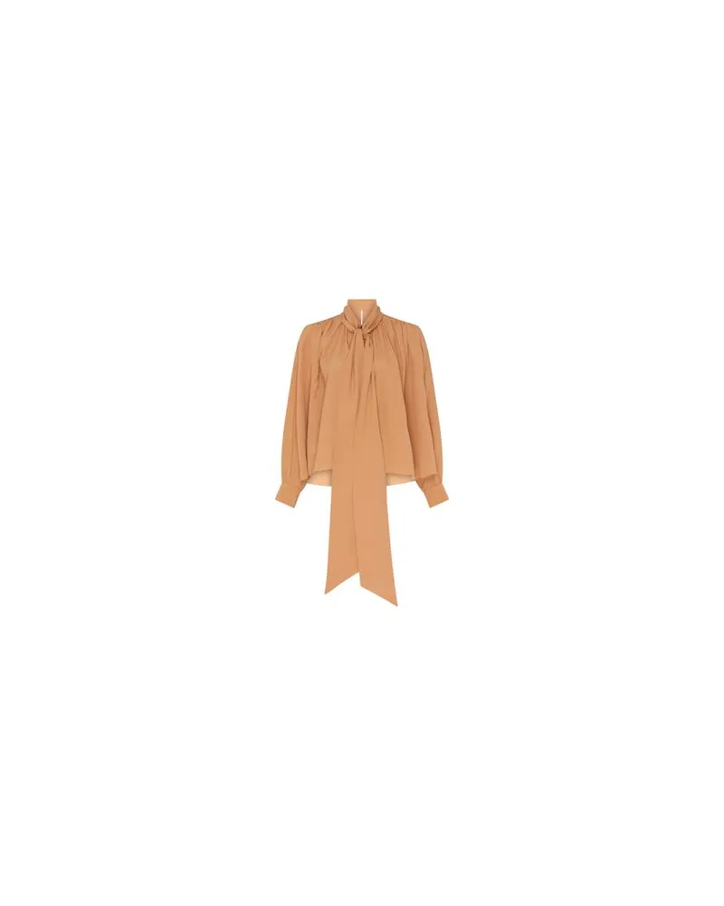 Chloé Seidenbluse mit Volants Brown