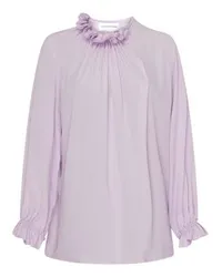 Victoria Beckham Bluse mit Rüschenkragen Purple