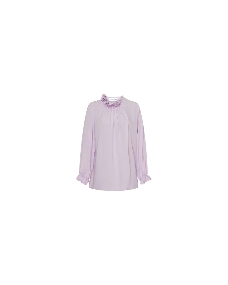 Victoria Beckham Bluse mit Rüschenkragen Purple