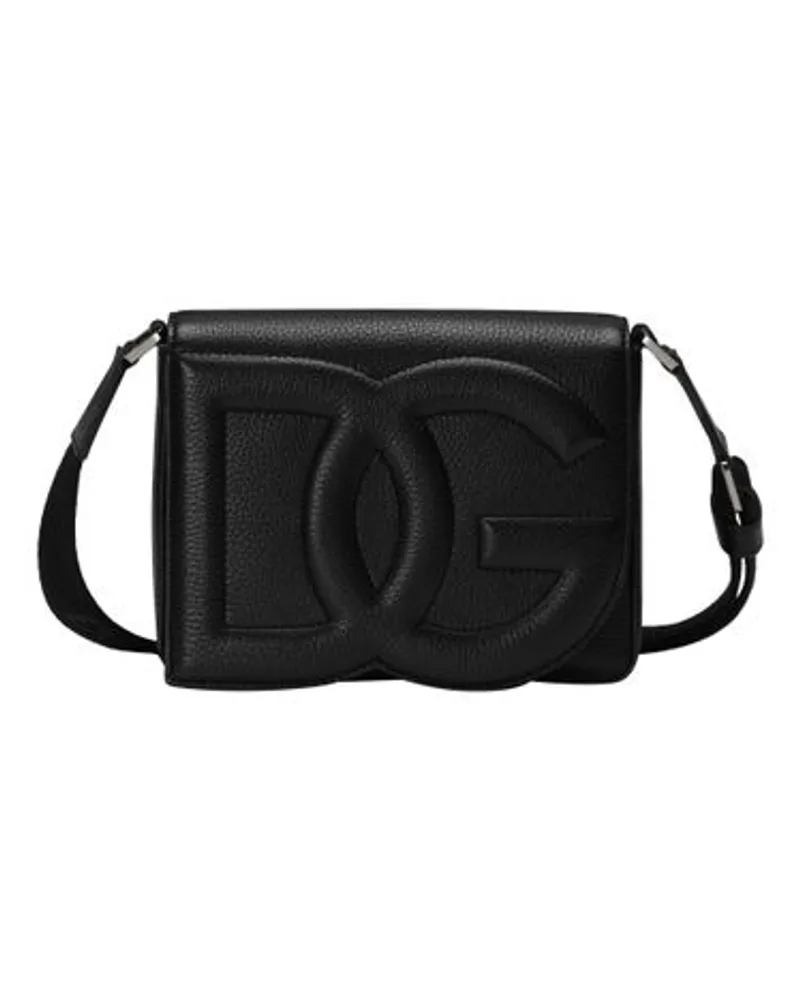 Dolce & Gabbana Mittelgroße Umhängetasche DG Logo Bag Black