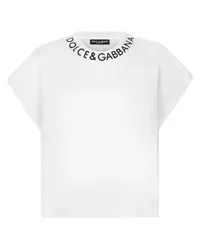 Dolce & Gabbana Jersey-T-Shirt mit Logo am Hals White