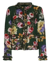 Dolce & Gabbana Chiffon-Jacke mit Gartenmotiven Multicolor