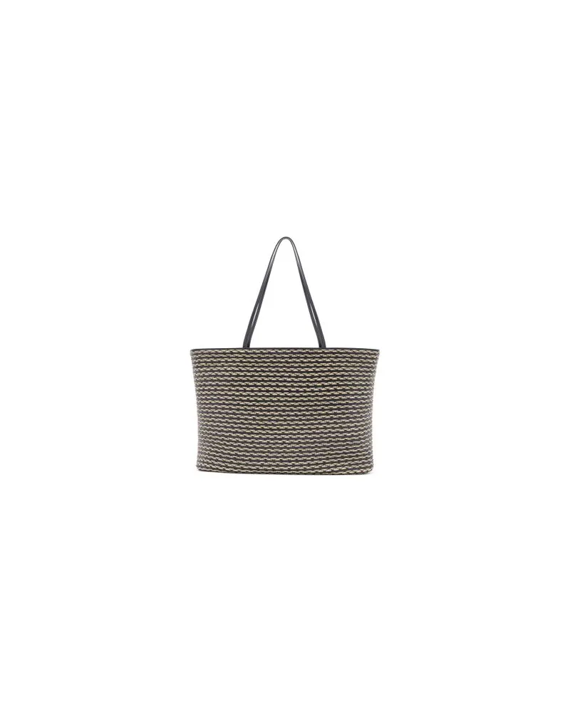 The Row Große Cabas-Tasche Beau aus Raffia Black