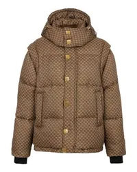 Balmain Daunenjacke mit Monogramm Mini Brown