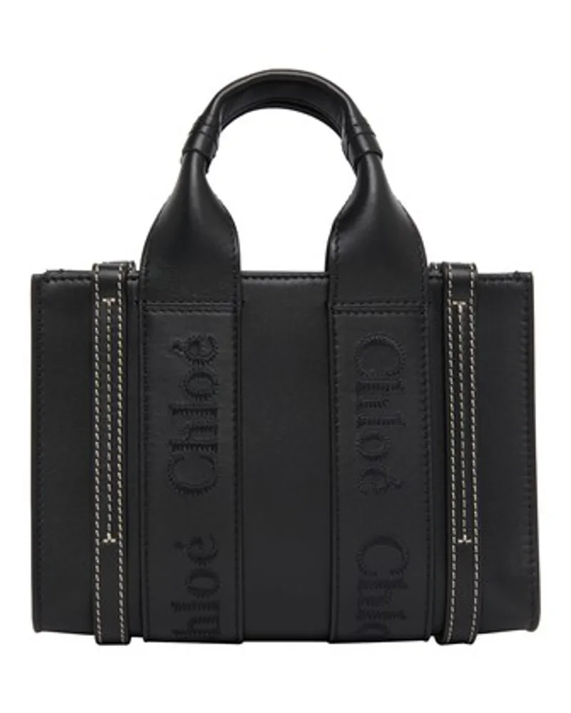 Chloé Kleine Cabas-Tasche Woody Black