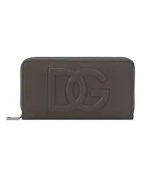 Dolce & Gabbana Brieftasche mit Rundum-Reißverschluss und DG-Logo Grey