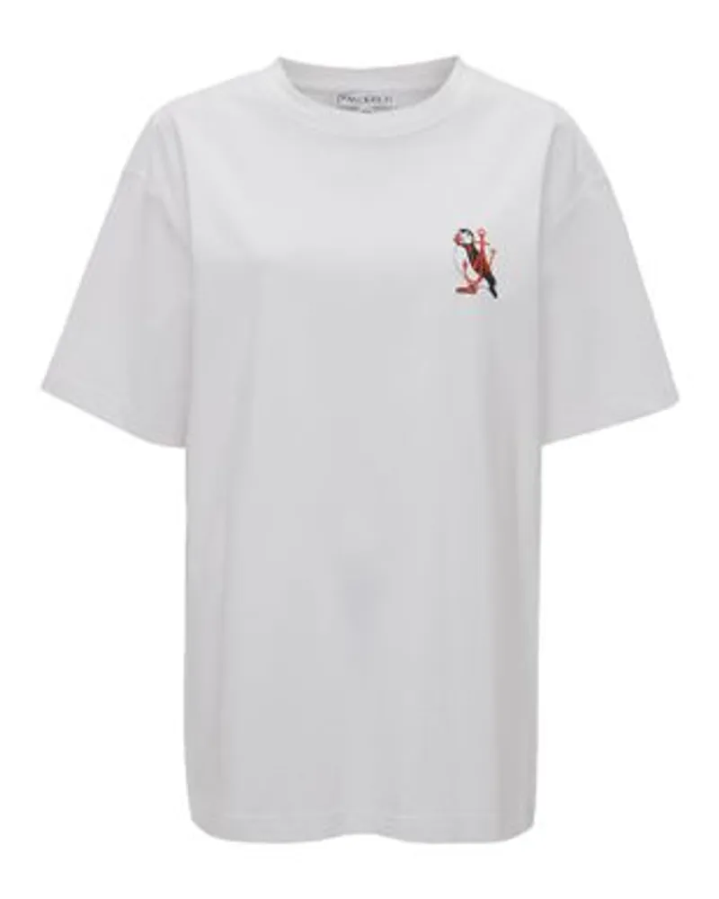J.W.Anderson T-Shirt mit Kanarienvogel-Stickerei White