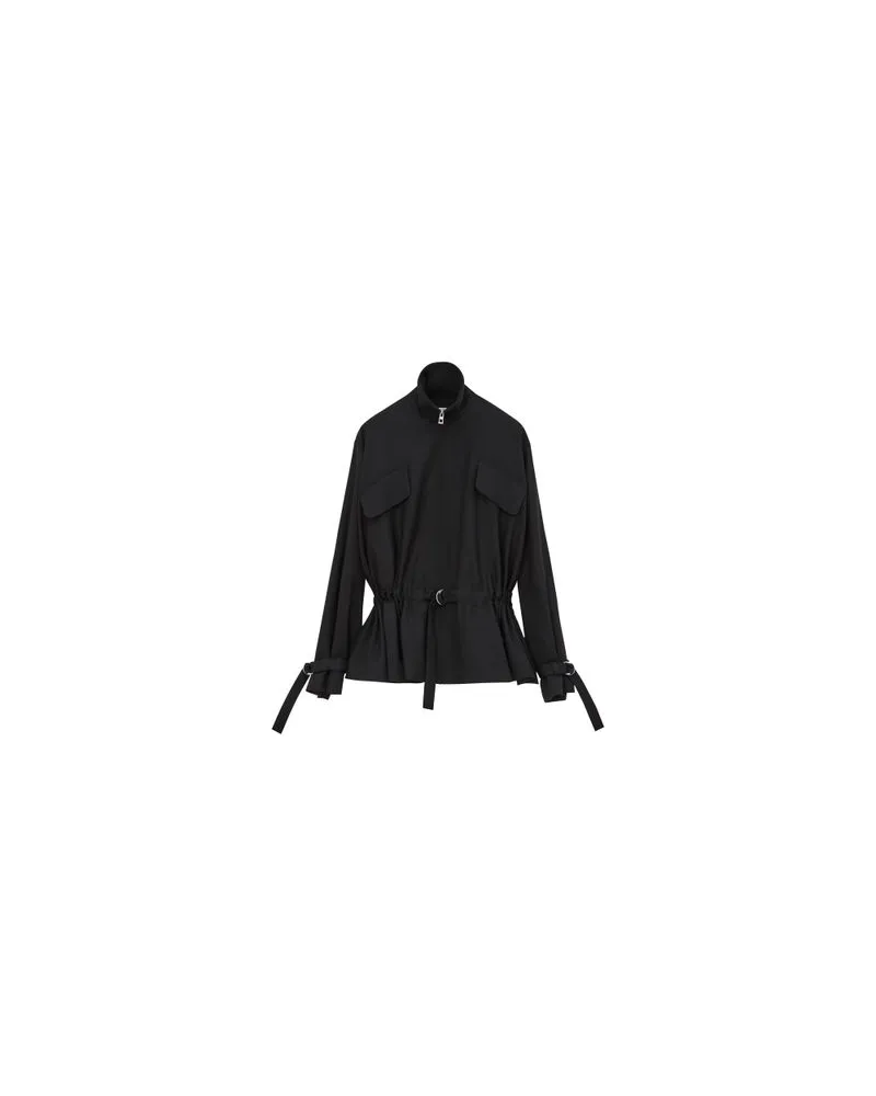 Loewe Wolljacke mit Gürtel Black