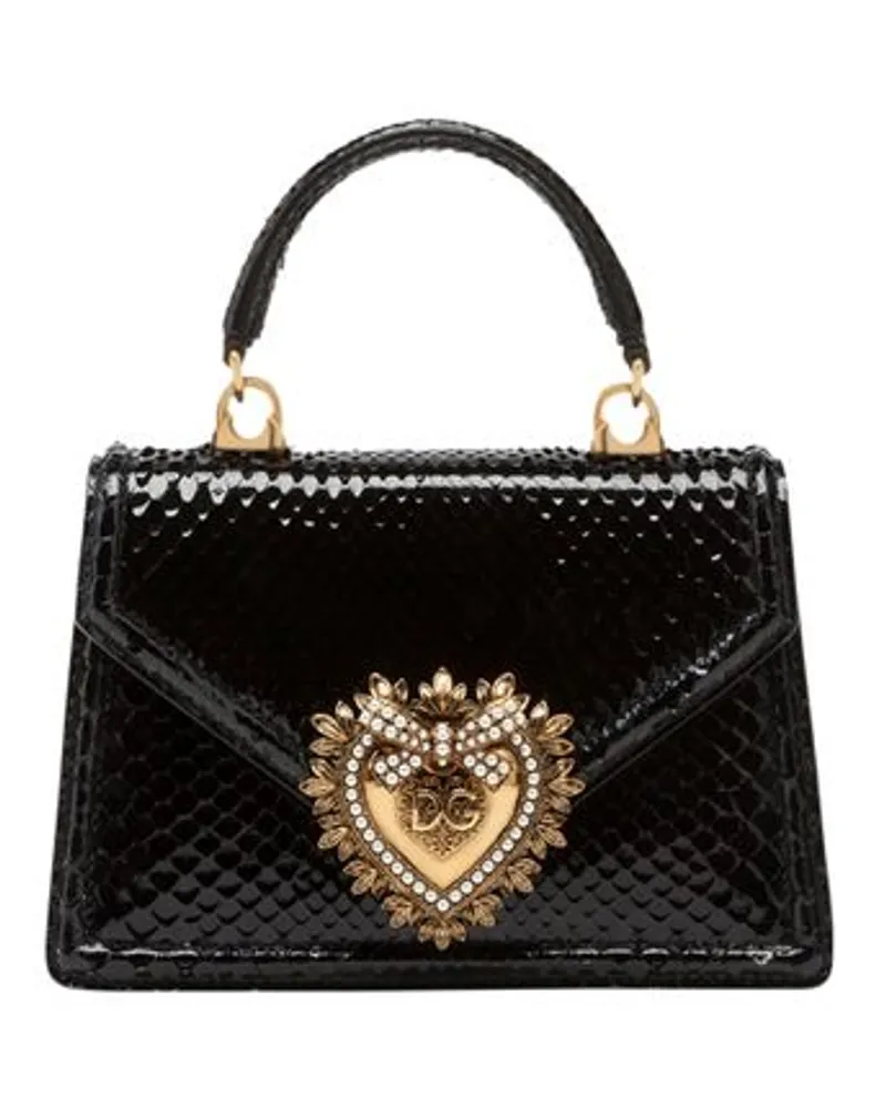 Dolce & Gabbana Kleine Tasche Devotion mit Pythonprint Black