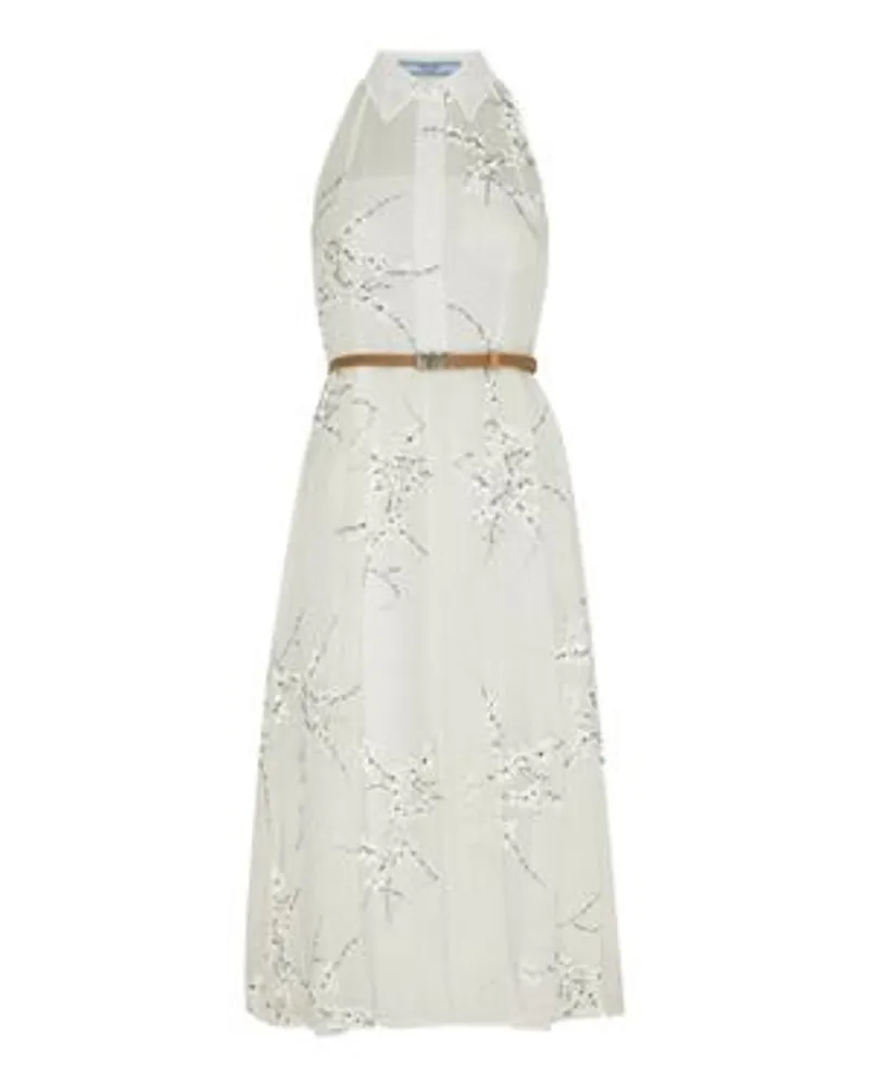 Prada Geborduurde organza jurk White