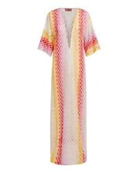 Missoni Langer Strand-Kaftan mit Spitzenoptik im Dégradé-Look und Lurex Red