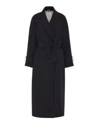 Brunello Cucinelli Trench mit Shiny Cuff Details Black