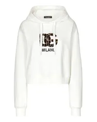 Dolce & Gabbana Jersey-Hoodie mit Patch White