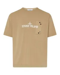 Stone Island Logo-T-Shirt Beige