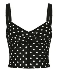 Dolce & Gabbana Gepunktetes Marquisette-Korsett-Top Black