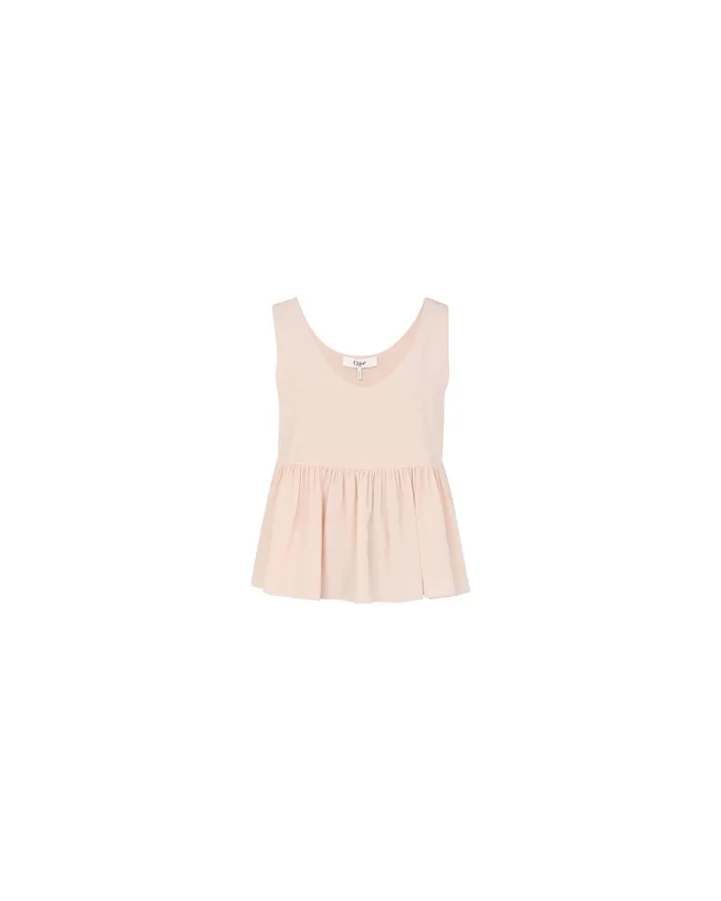 Chloé Langes Kleid mit Raffung und Rüschen Pink