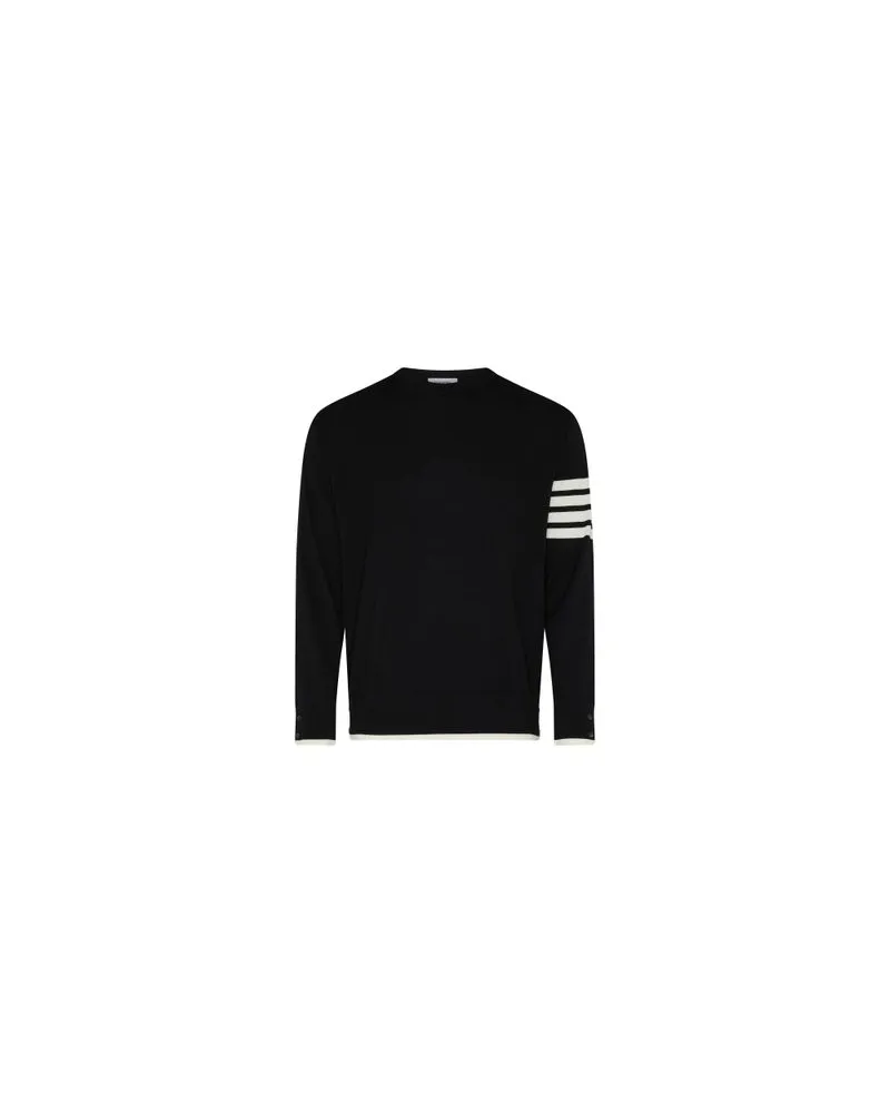 Thom Browne Rundhalspullover Bar Black