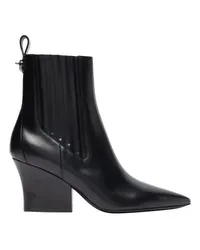 Valentino Garavani Lederstiefeletten Vlogo Locker Black