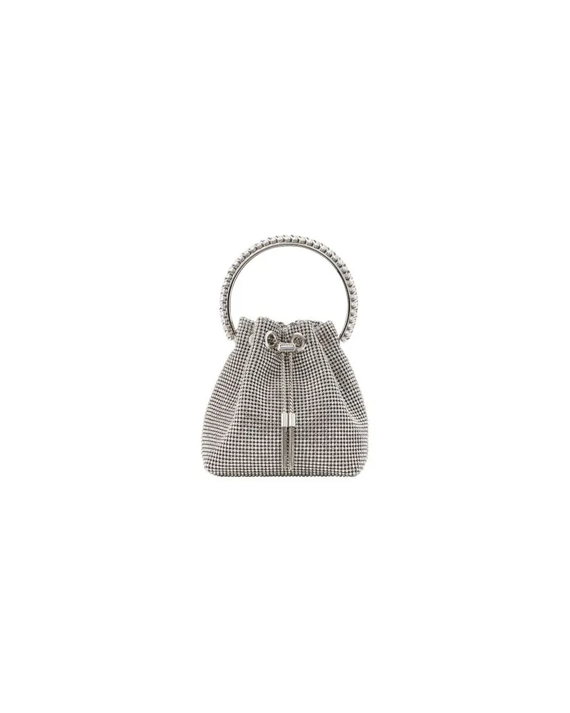 Jimmy Choo Satin Bon Bon bag with crystals Silver