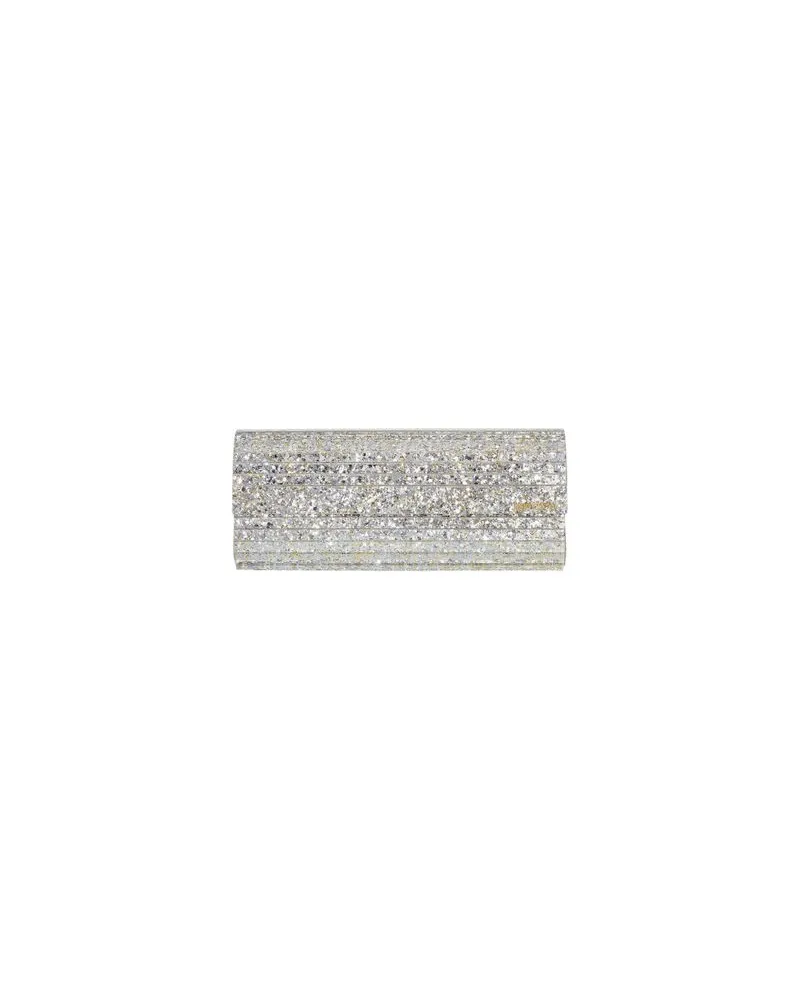 Jimmy Choo Tasche Bon Bon aus Satin mit Kristallen Silver
