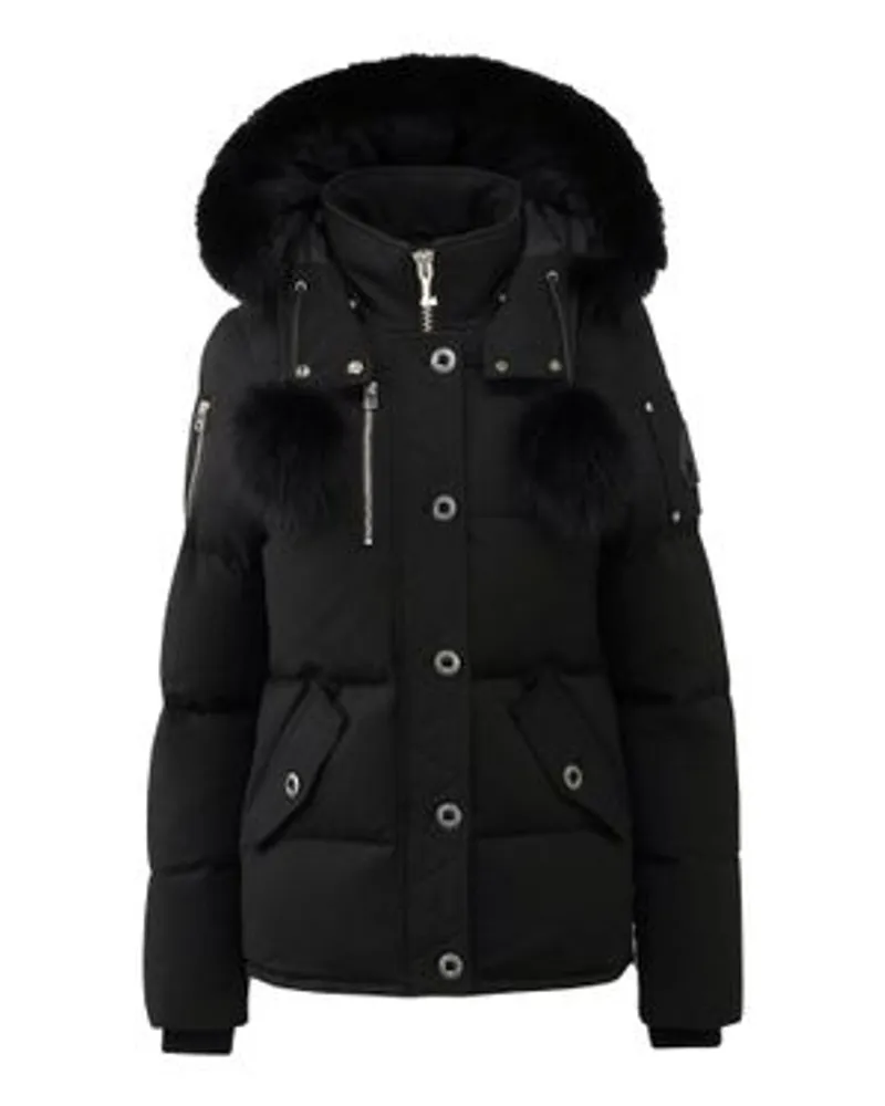 Moose Knuckles Jacke Original 3q mit Lammfellbesatz Black