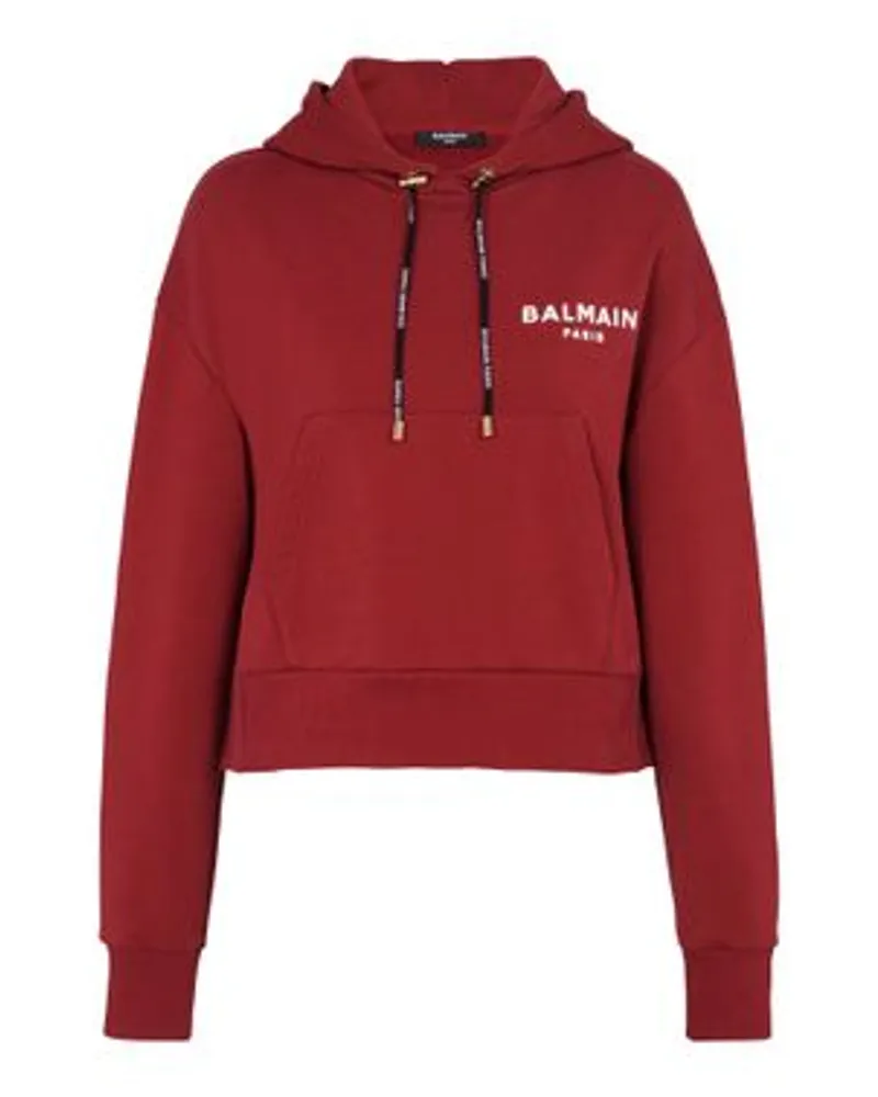 Balmain Beflocktes Sweatshirt Balmain Mini Red