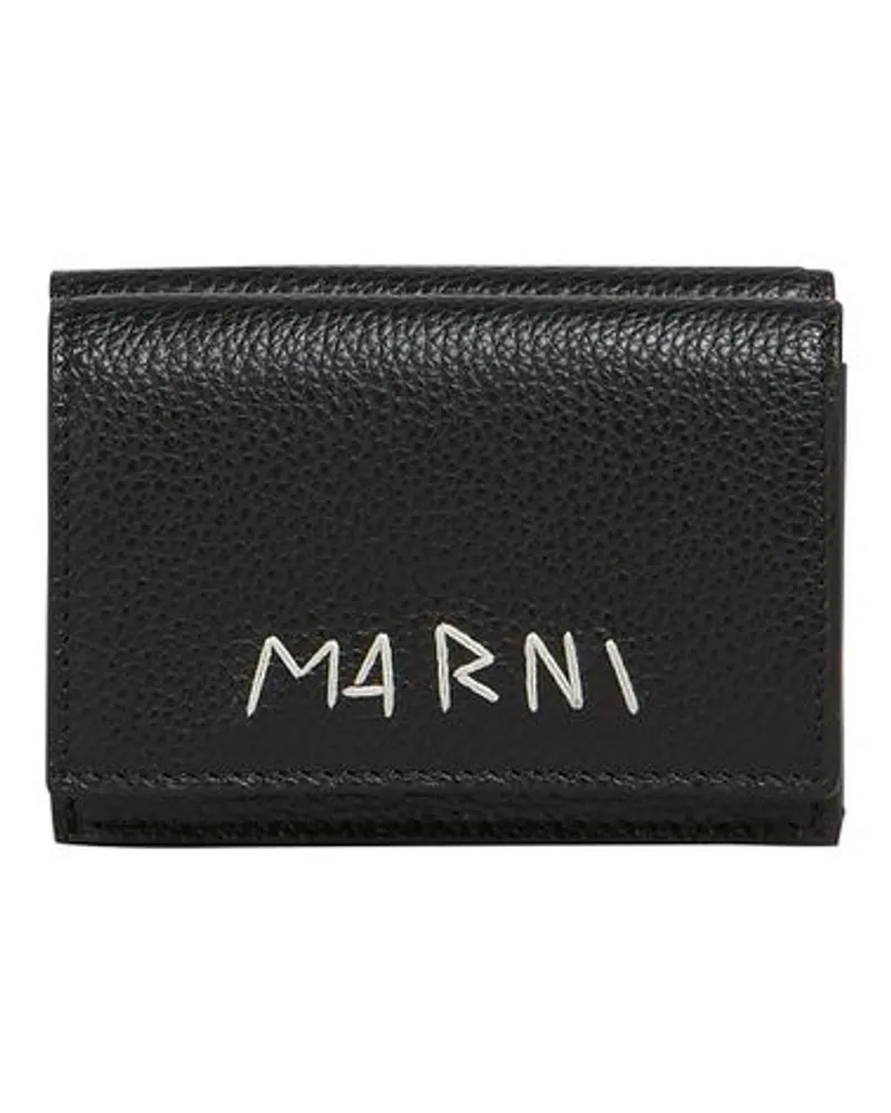 Marni Dreifache Faltbrieftasche Black