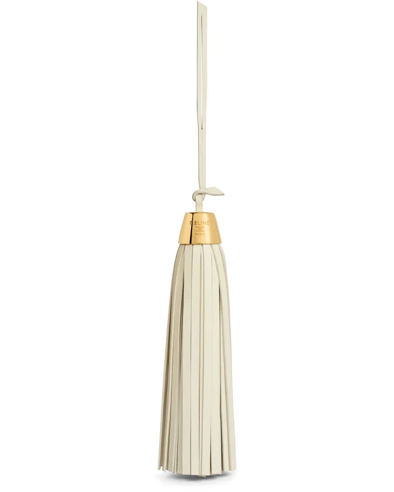 Celine Quasten-anhänger aus lammglattleder White