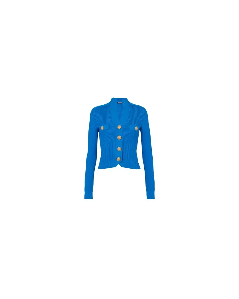 Balmain Rippstrick-Cardigan Blue