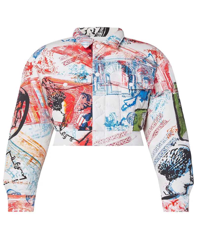 Louis Vuitton Wattierte Jacke mit Reisestempel-Motiv 