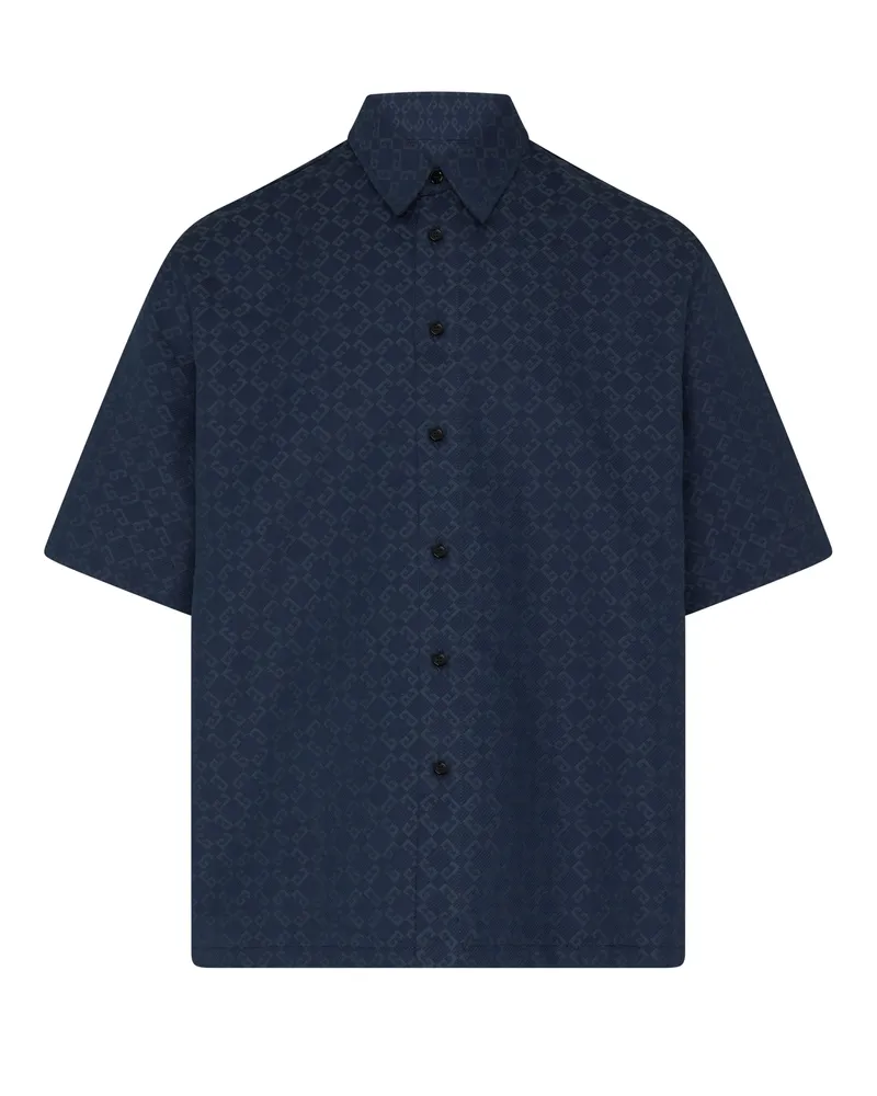 Givenchy Hemd aus glänzendem Denim mit Monogramm 72 