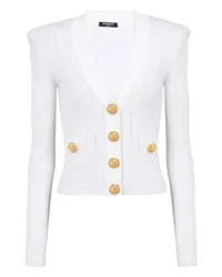 Balmain Kurze Strickjacke White