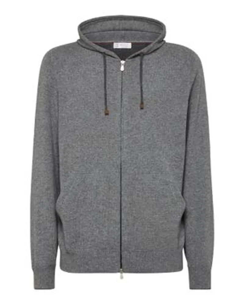 Brunello Cucinelli Cardigan im Sweatstil Grey