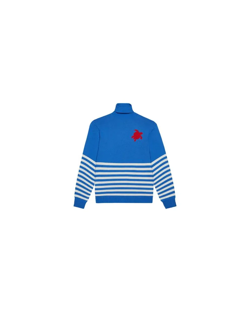 Vilebrequin Gestreifter Rollkragenpullover Blue