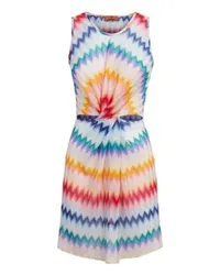 Missoni Kurzes Strandkleid mit Torchon-Ausschnitt und Zickzack-Print Multicolor