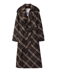 Burberry Langer Trenchcoat mit Check-Revers Grey