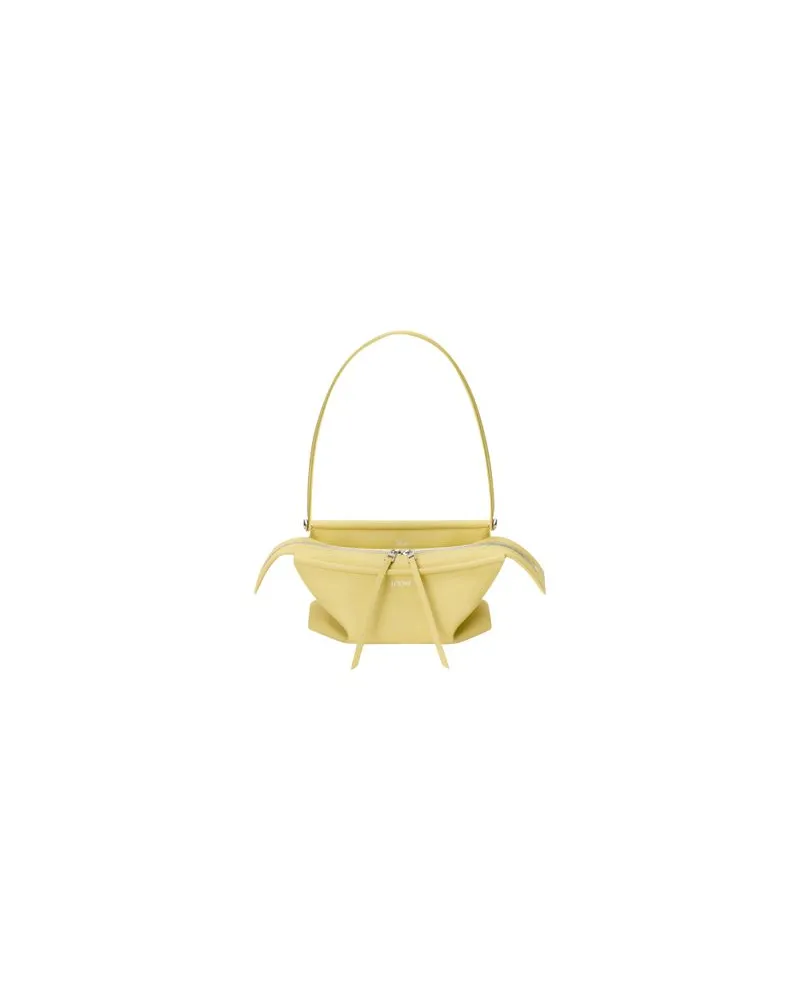 Loewe Kleine Whisker-Tasche aus glasiertem Kalbsleder Yellow