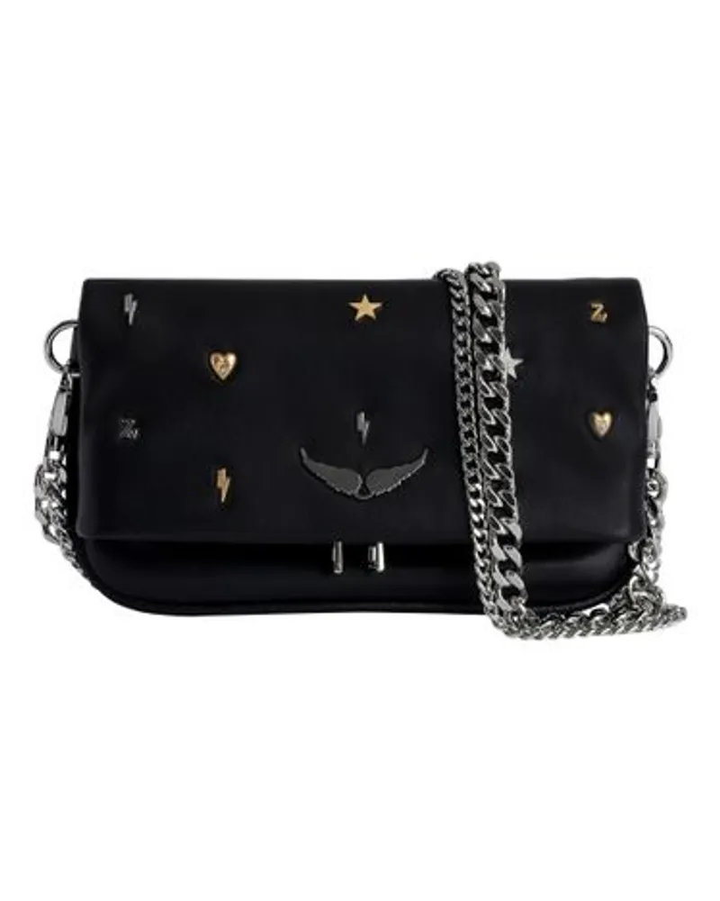 Zadig & Voltaire Clutch Rock Nano Lucky Charms Black