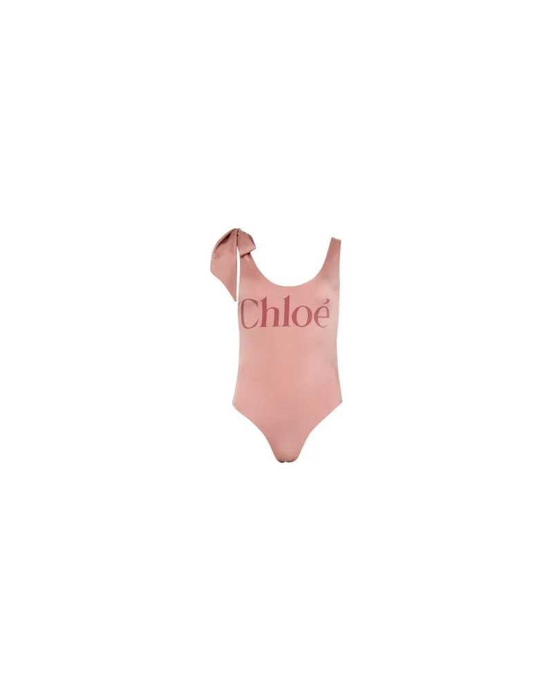 Chloé Langes Kleid mit Raffung und Rüschen Pink