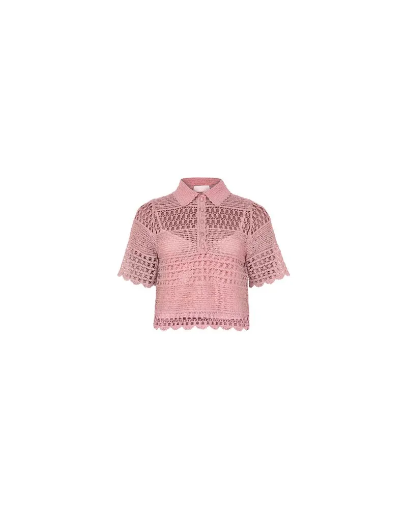 Chloé Langes Kleid mit Raffung und Rüschen Pink