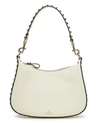 Valentino Garavani Kleine Tasche Hobo Rockstud mit Reißverschluss White