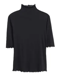 Filippa K Stehkragen-Top mit Rüschendetails Black